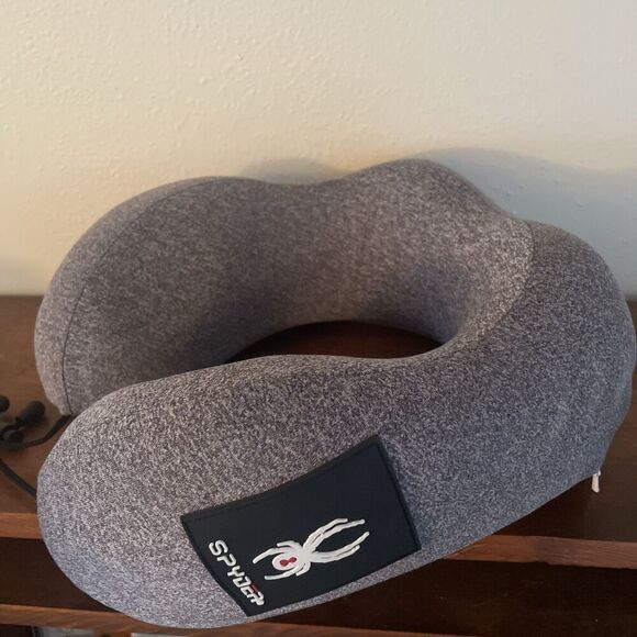 Spyder Neck Travel Pillow Memory Foam Comfy Sleep Head Rest Gray - Picture 1 of 9